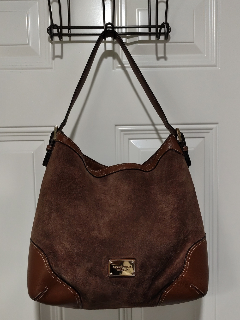 Michael Kors Brown Suede & Leather Shoulder Bag